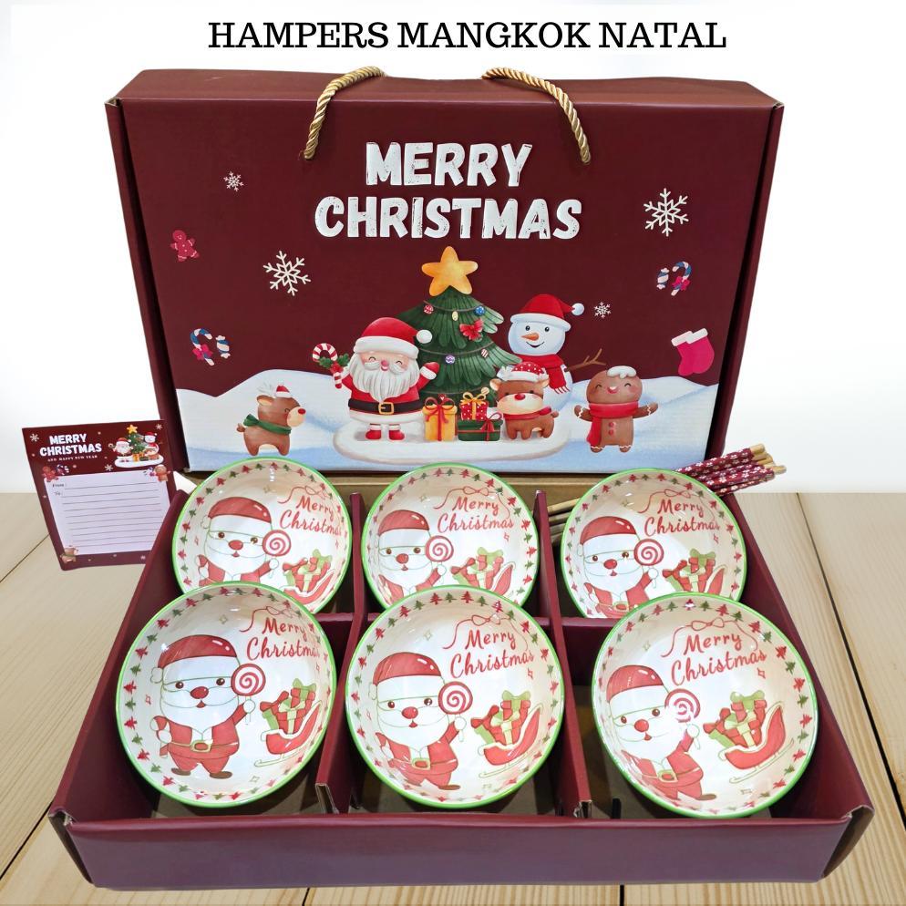 BANMOTSTORE Mangkok Natal gift Set / Kado Natal Mangkok Keramik Set