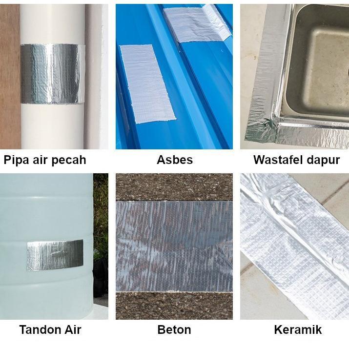 Makmur - Cod Lakban Anti Bocor Aluminium Foil Perekat Super Tape Waterproof Lebar 5Cm-20Cm Panjang 5