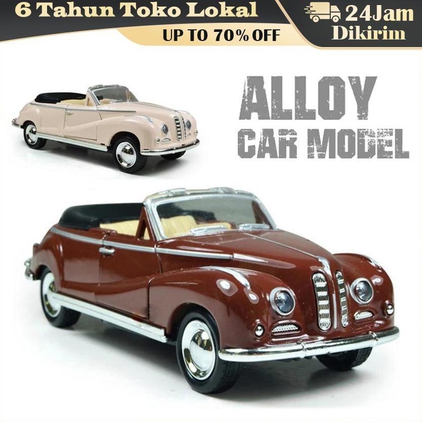 Diecast Mobil Klasik Vintage Convertible Miniatur Skala 1:32 / Miniatur Mobil Klasik Mobilan Pajanga