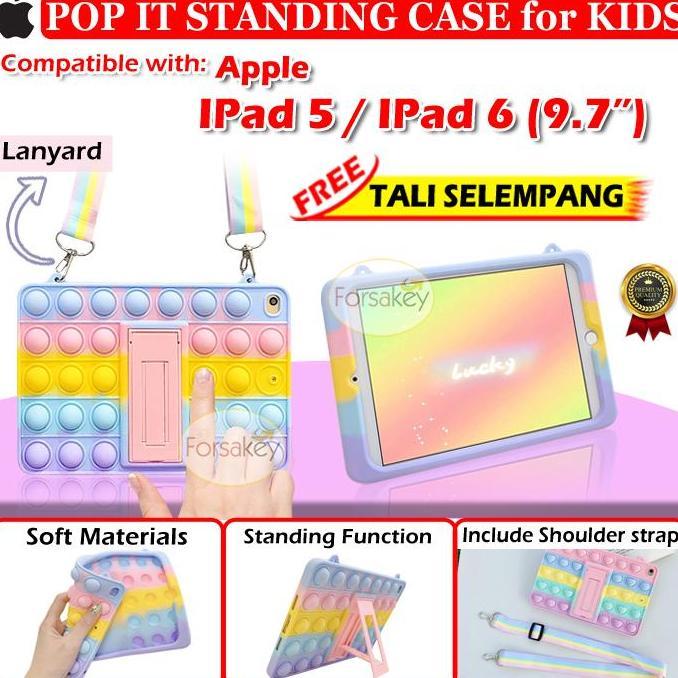 Ipad 5 6 A1822 A1823 A1893 A1954 Kid Rainbow Bubble Softcase Case Anak