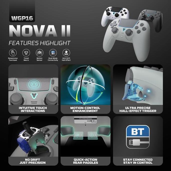 Fantech WGP16 / WGP-16 Nova Wireless Gamepad Hall Effect Multi-platform Controller Dual Connection