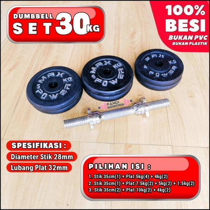 Terlaris Barbel 30Kg / Dumbbell Set 30Kg / Dumbbell 30Kg