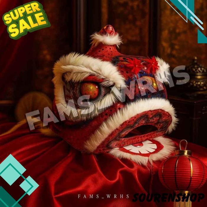 [ New ] Barongsai Anak Dewasa Bahan Karton Tebal Kokoh Barongsai Kedip Kesenian