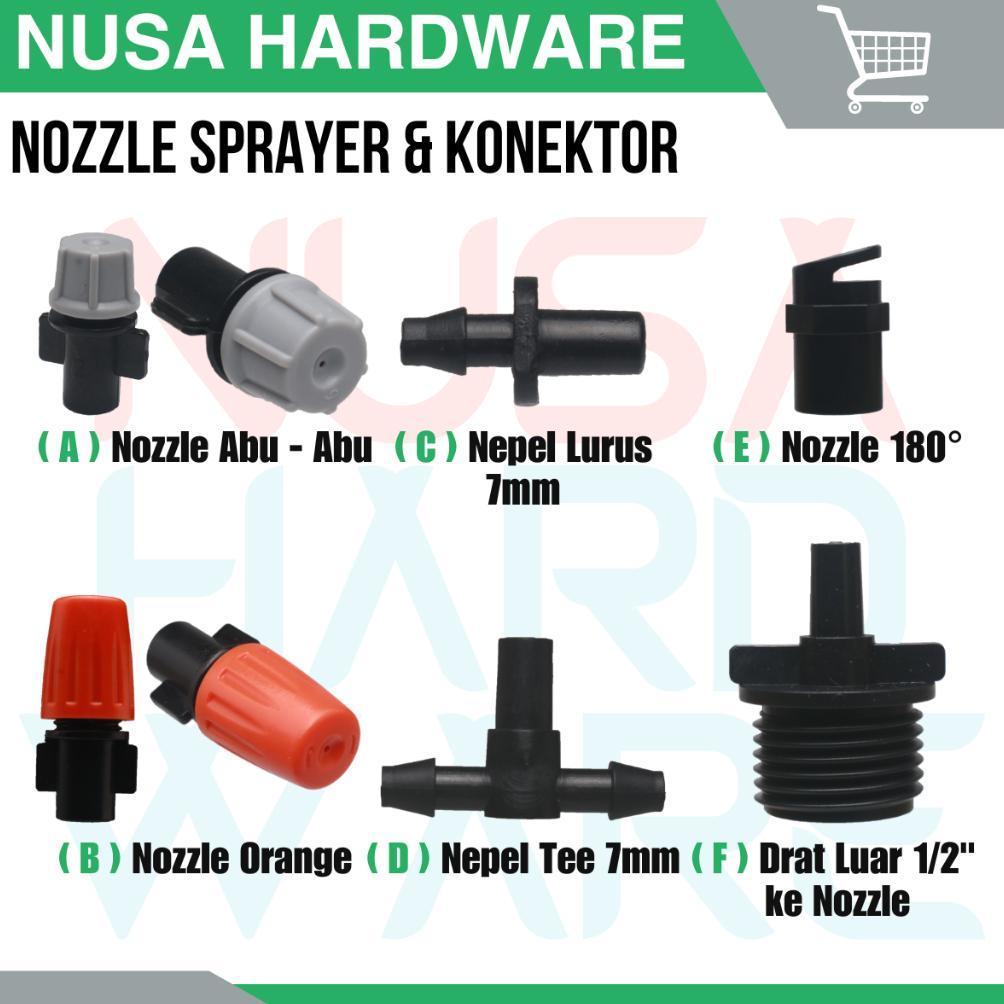 Promo Cod Mist Nozzle Head Sprayer Orange Abu - Abu Nozle 180 Derajat / Konektor Nepel Tee / Lurus K