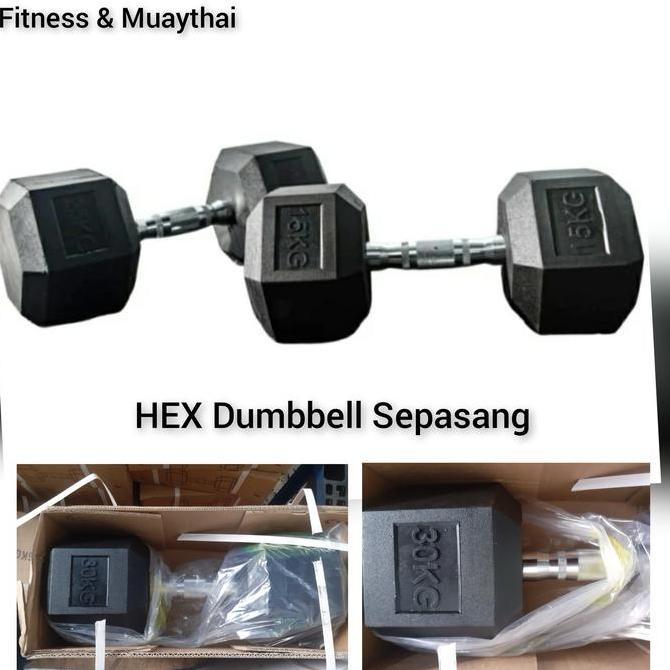 Terlaris Dumbbell Hexagonal 7.5Kg Sepasang, Hex Dumbell 7.5Kg Sepasang
