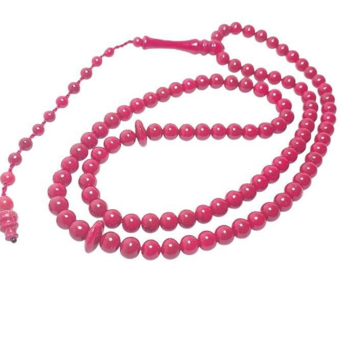 Kalung Tasbih Batu Marjan Isi 99 Butir Asli