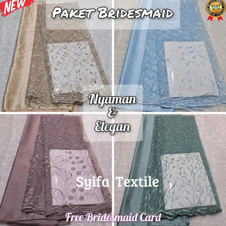 Paket Bridesmaid / Kain Bridesmaid / Kain Bridesmaid Wanita ( Brokat Tile + Satin Velvet ) / Seragam
