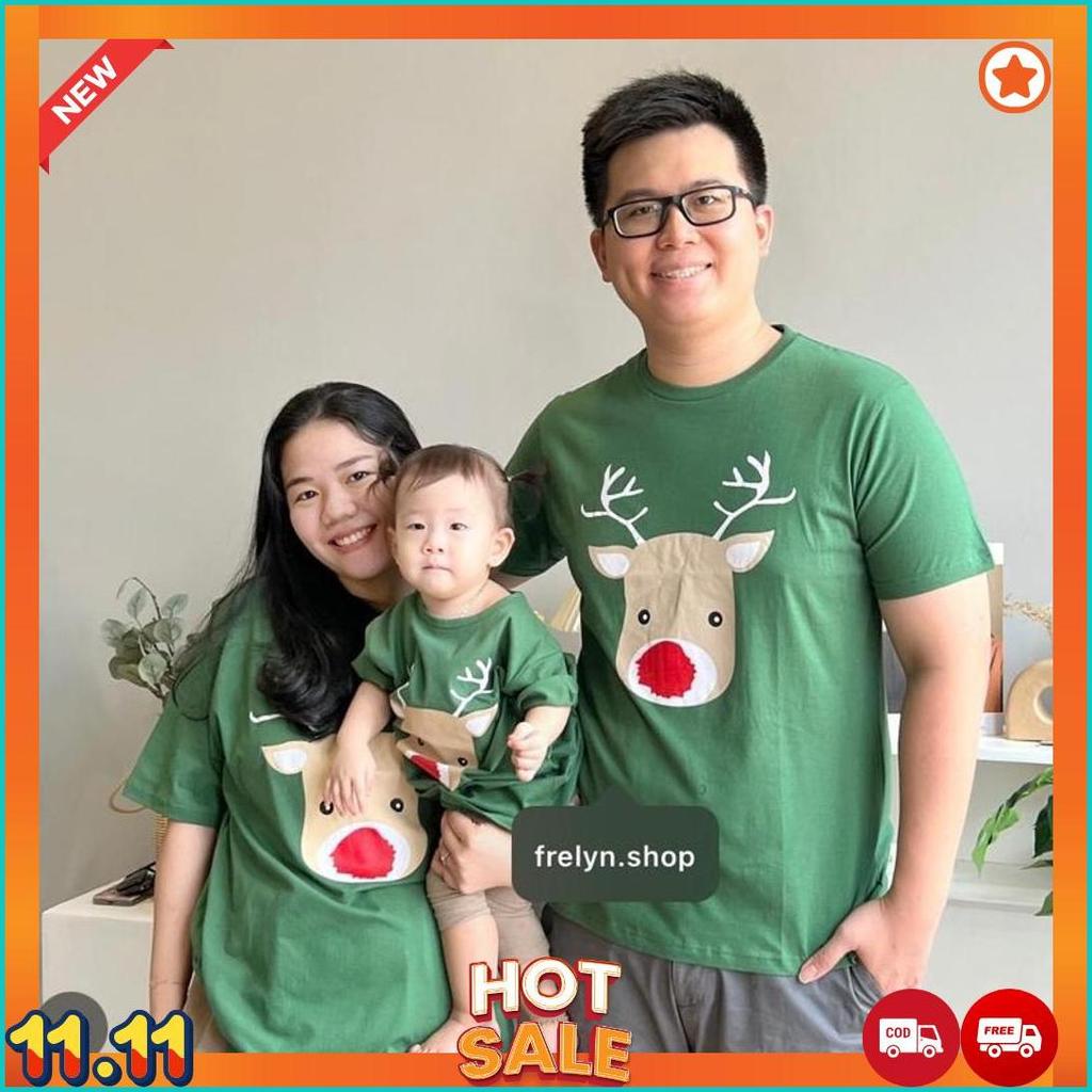 Christmas Green Maroon Collection Merry Natal | Baju Kaos Tumblr Tee Tshirt Hijau Botol Oversize Kid