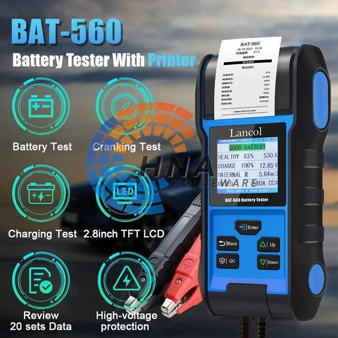Murah Battery Tester Lancol Micro Bat-560 Digital Battery Load Tester With Printer