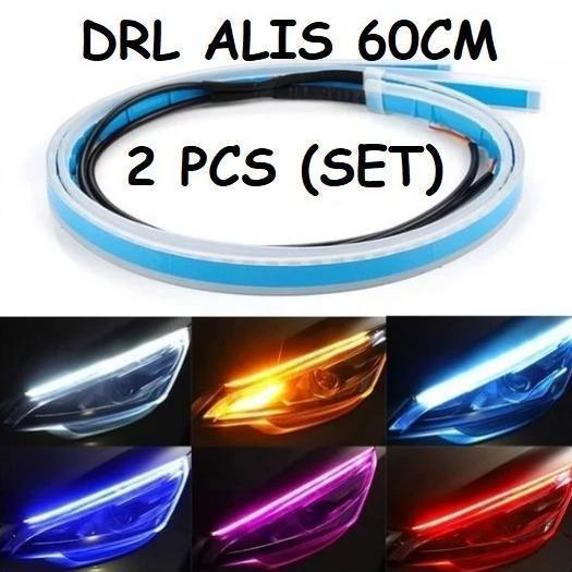 Lampu DRL LED Alis Fleksibel Slim 60cm running sein sen mobil motor 12 volt