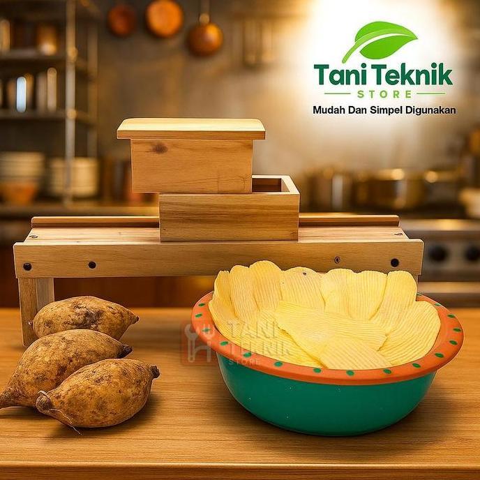 Alat Serut Bawang & Keripik dari Kayu Pengiris Bawang Merah, Kentang, Singkong, Pisang | parutan Bis