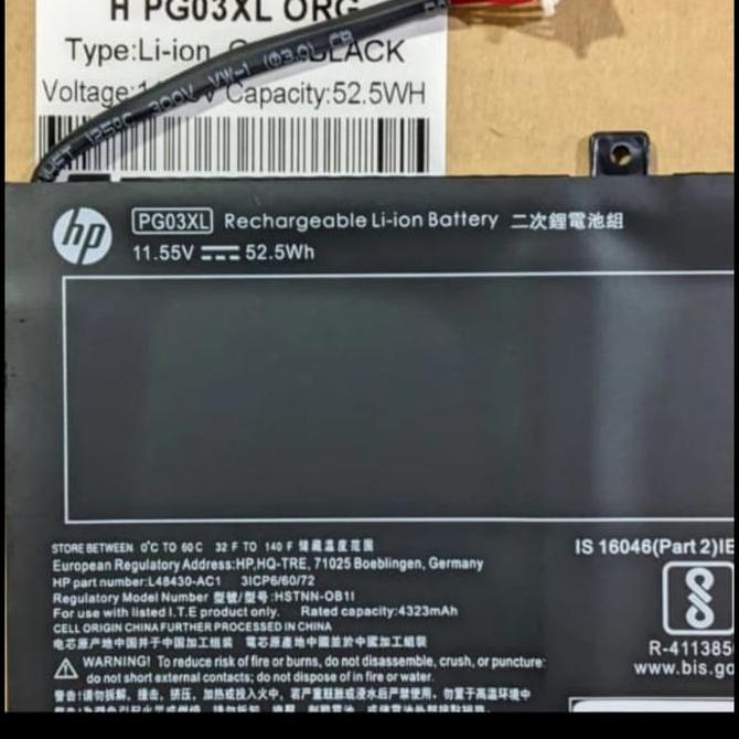 Baterai HP Pavillion Gaming 15-DK0042TX 15-DK-DK2002TX PG03XL Terlaris