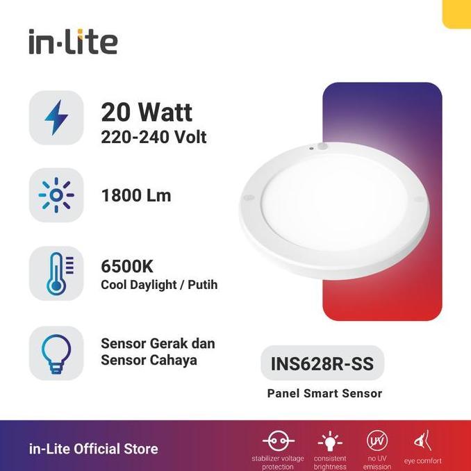 in-Lite LED Lampu Plafon Panel Sensor Cahaya dan Sensor Gerak