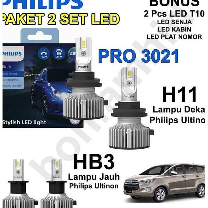 Paket Led Innova Reborn H11 Philips Ultinon Pro3 Dan Led C6 Hb3 9005