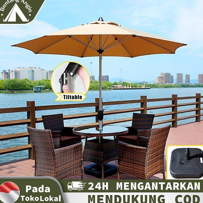 NEW PAYUNG TAMAN PAYUNG CAFFE PAYUNG TENDA KAIN PAYUNG BESAR LIPAT MURAH PAYUNG TAHAN AIR DAN TAHAN 
