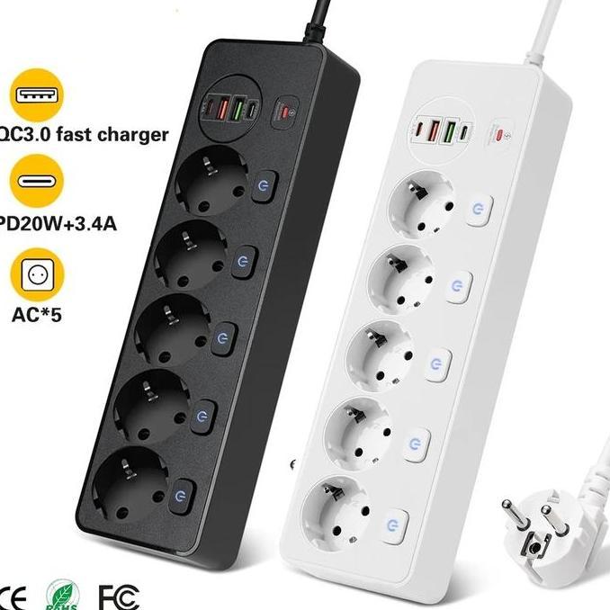 wincar.s - power strip multitap extension cord 4 usb ports