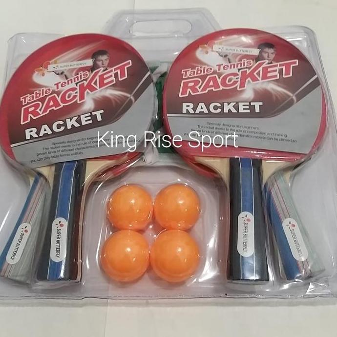 TERBARU - Bet Tenis Meja/ Pingpong Butterfly Set 4 Tas Mika