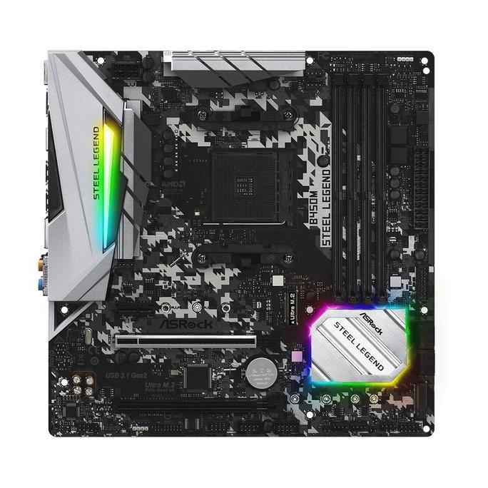 ASRock B450M Steel Legend Motherboard AMD Ryzen AM4 B450 Micro ATX Terlaris