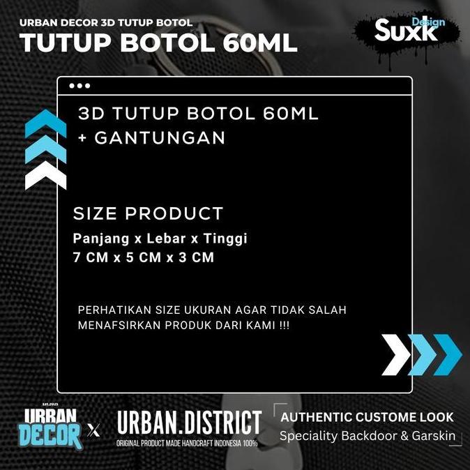 New- URBAN Decor 3D Tutup Botol 60Ml 3D Design By URBAN DISTRICT