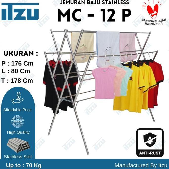 Jemuran Baju Stainless Besar 12 Palang CO