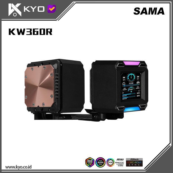 Kyo Sama Kw360R Argb Aio Liquid Cooling Lcd Display Aio 360Mm Original Dan Terpercaya