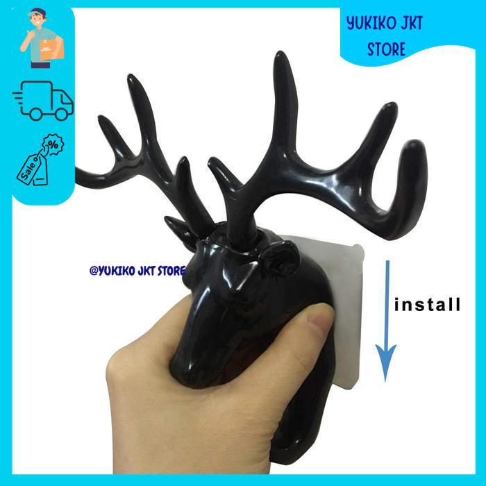 HANGER GANTUNGAN KUNCI DINDING TANDUK RUSA DOE DEER KEY HOOKS STAND HOOK DEKORASI PAJANGAN GANTUNG V