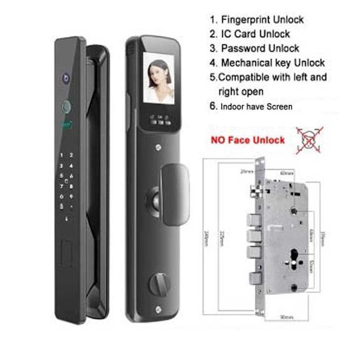 TERMURAH - [COD] Smart Door Lock Kunci Pintu Rumah Fingerprint Password Key Card