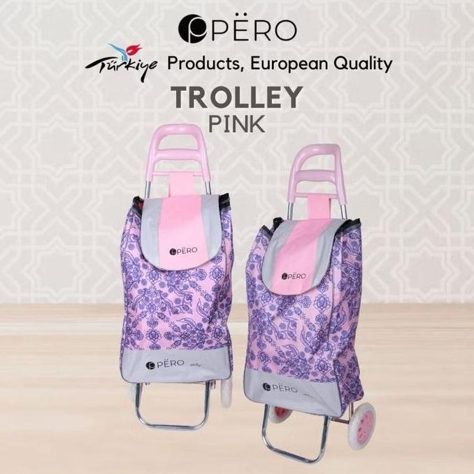 TERBARU - Pero Trolley Bag / Tas Troli Belanja / Tas Shopiing Roda With Handle Large Capacity Wanita