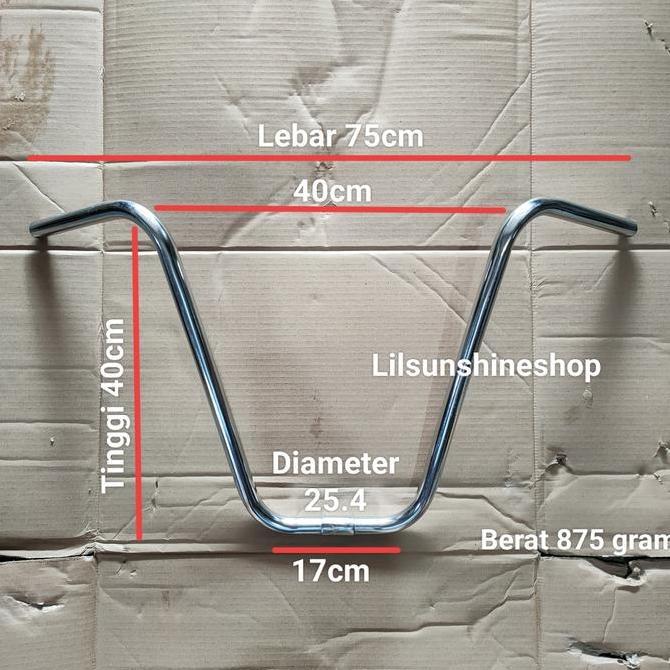 Promo Stang Setir Handlebar Model V Tinggi Sepeda Lowrider Klasik Retro Cp Cod