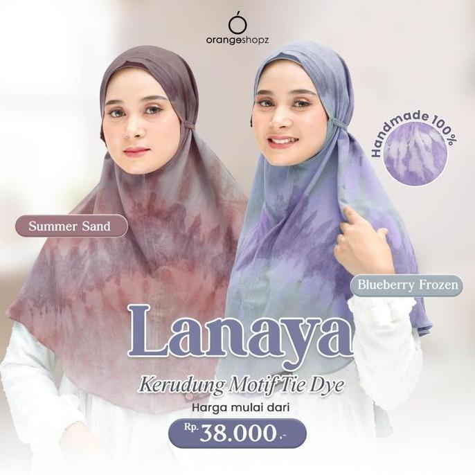Promo Bergo Hijab Instan Motif Tie Dye Lanaya Cod