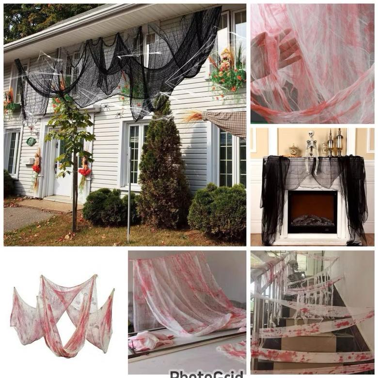Dekorasi Halloween/Kain Darah/Tirai Darah/Tirai Halloween Bloody Crepe