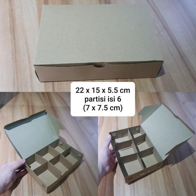 New- Dus coklat uk. 22x15x5.5 cm utk eggtart / fruit pie tart isi 6 pcs