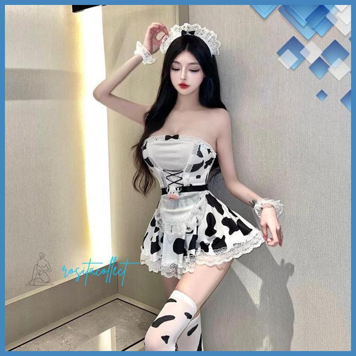 SEXY LINGERIE COSPLAY DEWASA SETELAN / WANITA KOSTUM SAPI SPANDEKS 525           BEST PRODUK !!