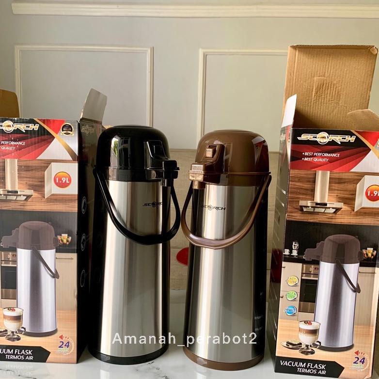 Termos Air Panas Pencet Scorch 1,9 Liter Stainless Steel Termos Pencet Scorch