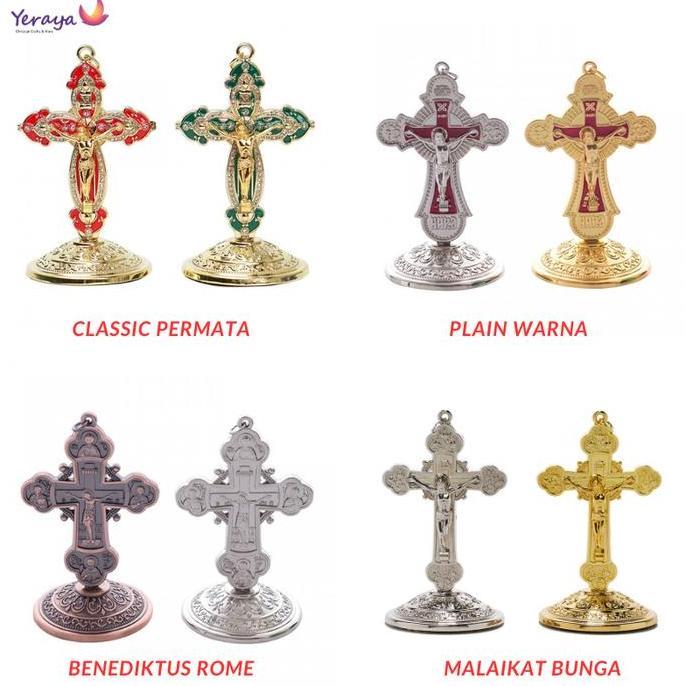 paling diminati] Salib Duduk Mini Katolik Pajangan Salib Dinding Gantung Rohani Korpus Yesus Souveni