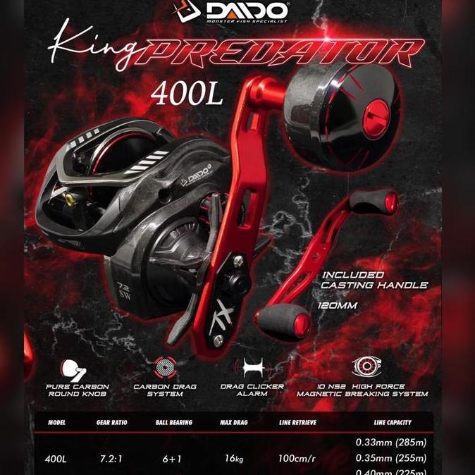 Reel Daido King Predator 400L SW Baitcasting DIN