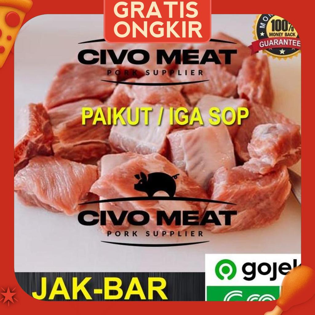Ribs / Iga Babi Import - Paikut Babi Import Potong Sop 500 Gram
