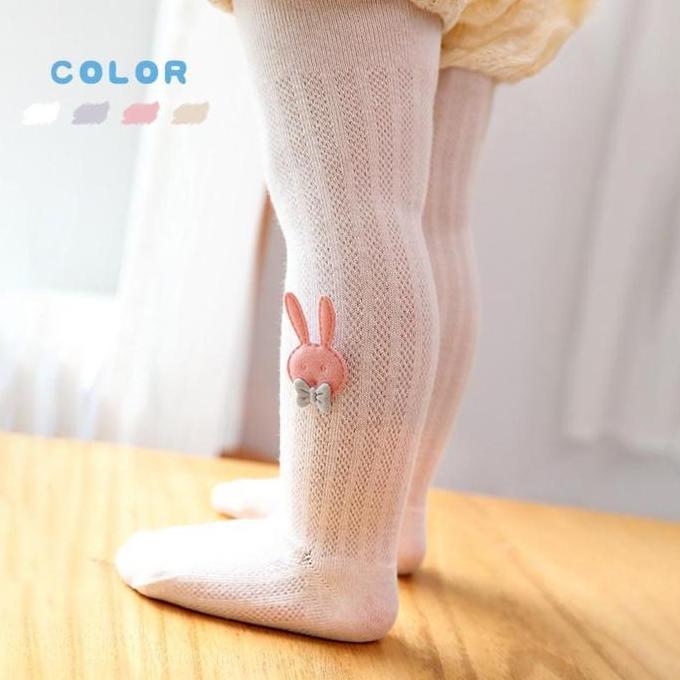Legging Stocking Anak Perempuan Bahan Katun Motif Pita / Celana Stocking Anak motif Kelinci / Stocki