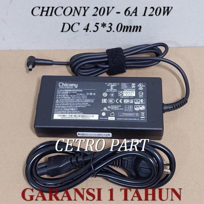 nataya123 - Adaptor Charger MSI / Chicony 20V 6A 120W Model A17-120P2A