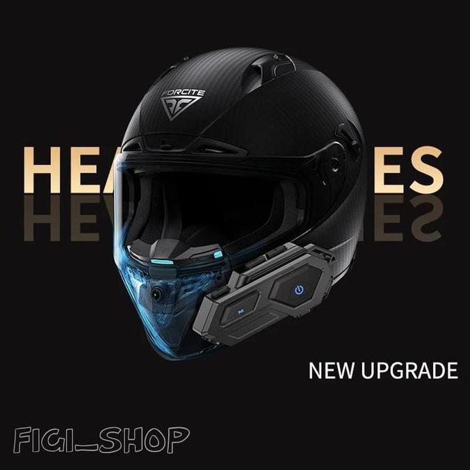 Headset Intercom Helm Bluetooth Helmet LED Waterproof 1000mAh - C8 Terlaris