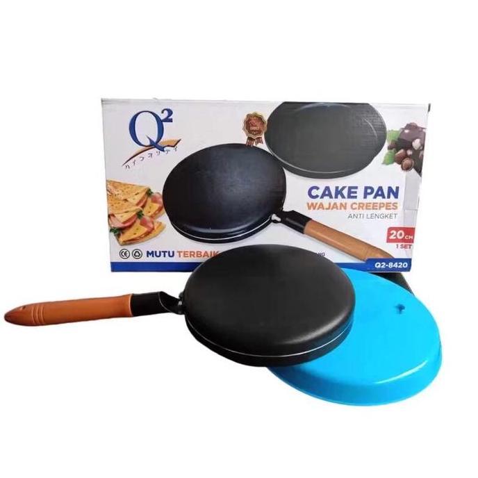 CREPES PAN / CREPES MAKER / Crepes Aluminium Anti Lengket dengan Gagang Kayu - 20cm - Simple Kitchen