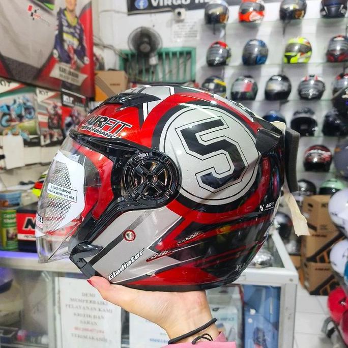 Helm NHK Gladiator Motif Kanji Black Pink untuk Motor - Motorcycle Terlaris