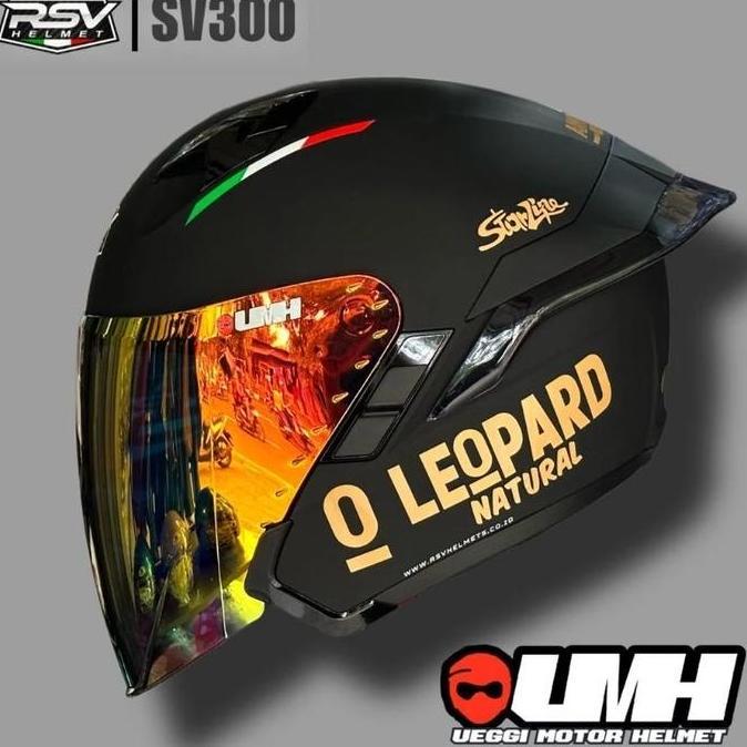 Helm Rsv Sv300 Solid Double Visor Stiker Leopard Terlaris