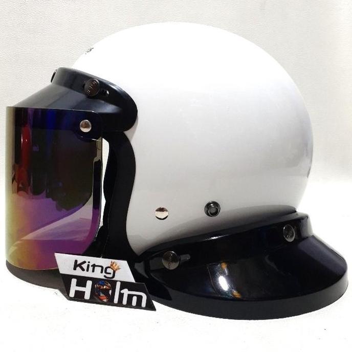 helm cargloss retro putih/white Terlaris