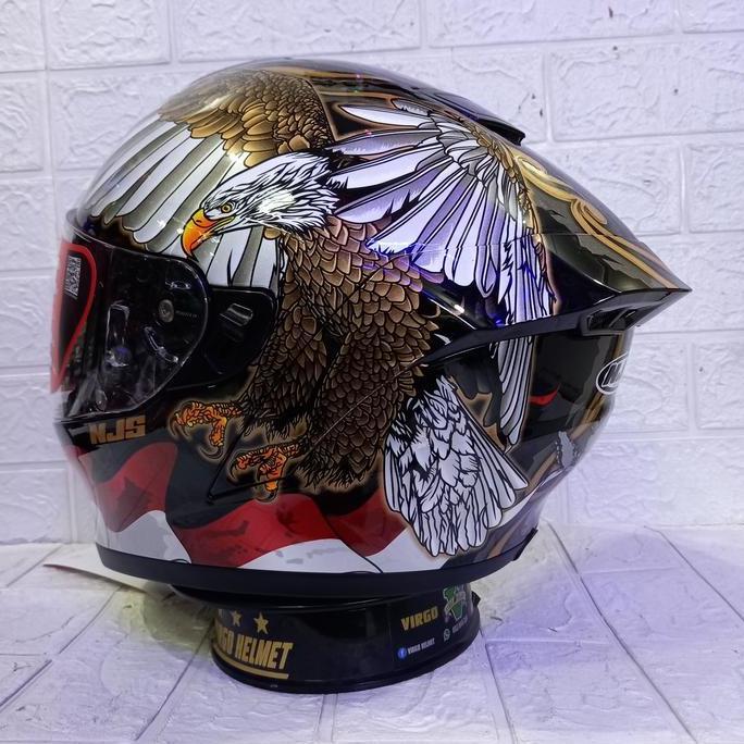 HELM NJS ZX1 MOTIF GARUDA BLACK DOUBLE VISOR|NJS ZX1 Terlaris