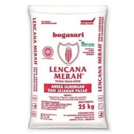 Tepung Terigu Lencana Merah 25Kg / 25 Kg 1 Ball / Karung