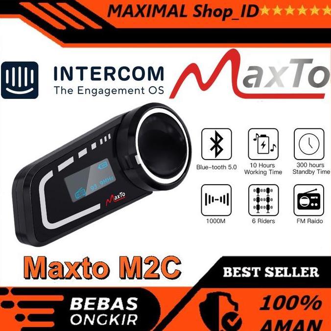 Intercom Maxto M2C 6 Rider Intercom Bluetooth Helm Terlaris