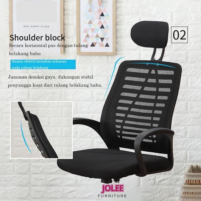 Kursi kantor headrest simpel/Kursi Kantor/Kursi Kerja/Kursi Belajar/Kursi Gaming/ Kursi Staff Besi R