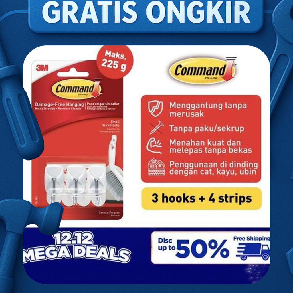 Command 3 M Gantungan Small Wire Hook Dengan Perekat Kuat 17067