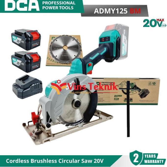 Sale Dca Admy125 Bm Mesin Gergaji Kayu Sirkel Baterai Cordless Brushless Circular Saw 5" 125Mm 20V A